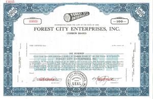 Forest City Enterprises, Inc. - Specimen Stock Certificate