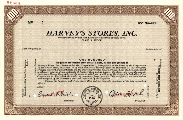 Harvey's Stores, Inc.