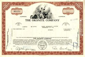 Okonite Co. - Stock Certificate