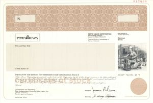 Petro-Lewis Corp. -  Specimen Stock Certificate