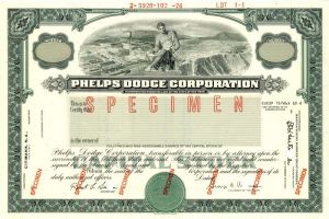 Phelps Dodge Corporation - Stock Certificate