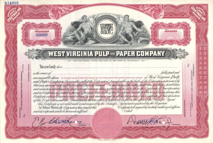 West Virginia Pulp and Paper Co. - Specimen Stock