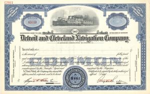 Detroit and Cleveland Navigation Co. - Specimen Stock