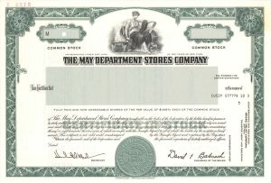 May Department Stores Co. - Specimen Stock Certficate