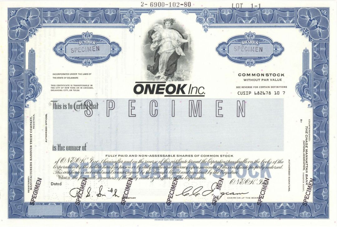 Oneok Inc. - Specimen Stock