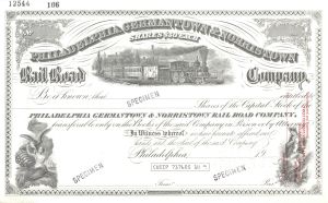 Philadelphia Germantown and Norristown Rail Road Co. - Specimen Stock Certificate