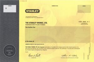 Stanley Works, Ltd. - 2002 dated Specimen Stock Certificate