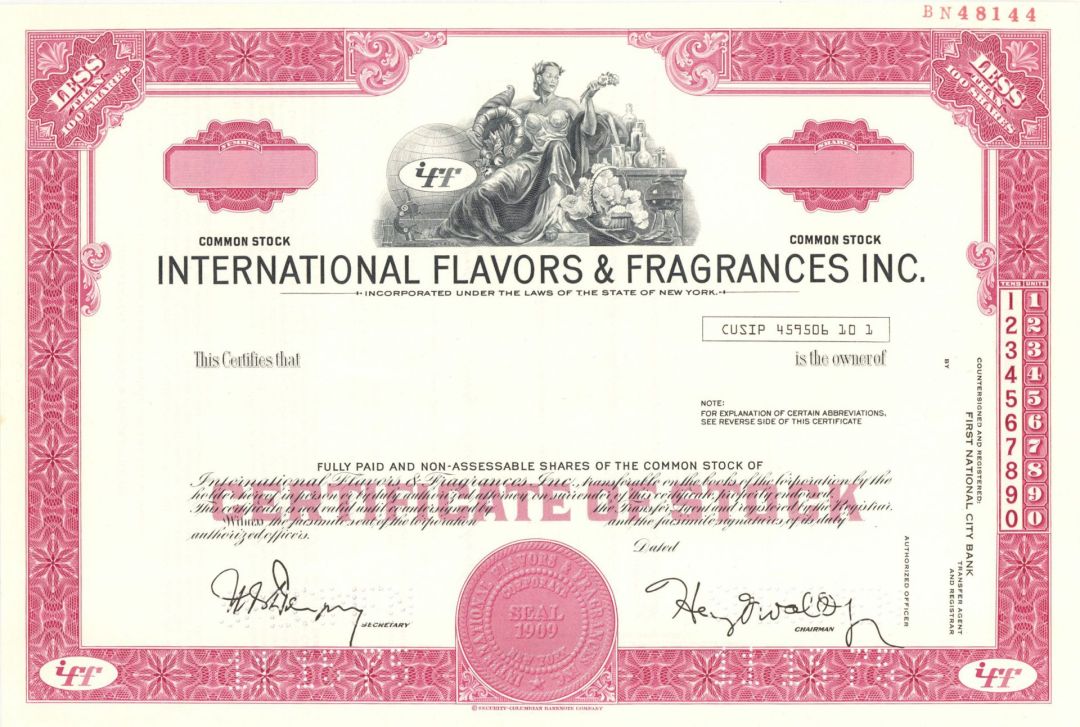 International Flavors and Fragrances Inc. - Specimen Stock Certificate