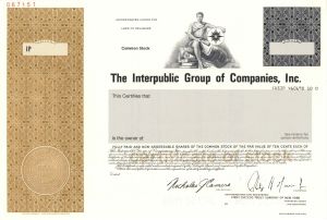 Interpublic Group of Companies, Inc. - 2000 dated Specimen Stock Certificate