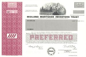 Midland Mortgage Investors Trust - 1980 dated Specimen Stock Certificate