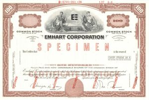 Emhart Corp. - 1976 Specimen Stock Certificate