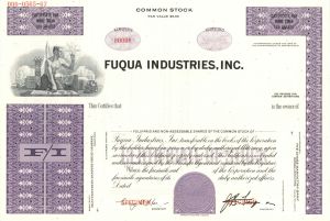 Fuqua Industries, Inc. -  1981 Specimen Stock Certificate