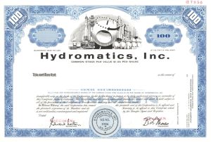 Hydromatics, Inc. - Specimen Stock Certificate