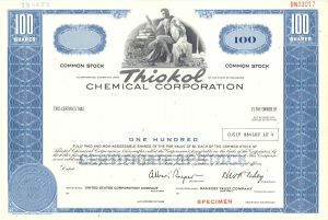 Thiokol Chemical Corp. -  1930 dated Specimen Stock Certificate