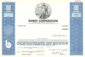 Bundy Corporation - Specimen Stock Certificate