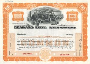 Brainard Steel Corporation - Specimen Stock Certificate