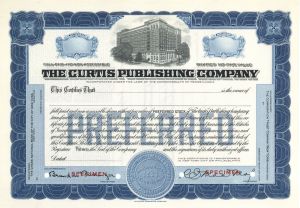 Curtis Publishing Co. - Specimen Stock Certificate