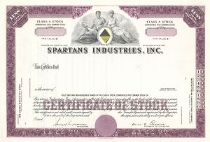 Spartans Industries, Inc. - Specimen Stock Certificate