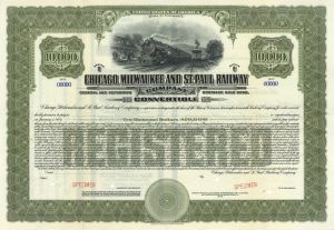 Chicago, Milwaukee and St. Paul Railway Co. 1915 dated $10,000 Specimen Bond - Specimen Stocks and Bonds