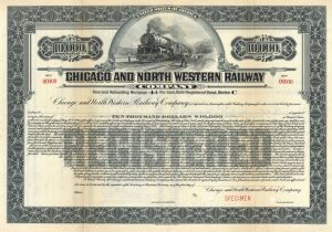 Chicago and North Western Railway Co. 1920 dated $10,000 Specimen Bond - Specimen Stocks and Bonds