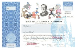 Walt Disney Co. - 2003 dated Specimen Stock Certificate - Extremely Rare