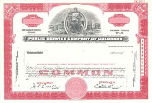 Public Service Company of Colorado  - Specimen Stock Certificate