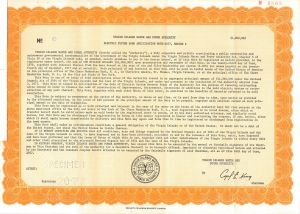 Virgin Islands Water and Power Authority  - $1,000 Orange Specimen Bond