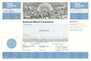 American Motors Corp. - Specimen Stock Certificate