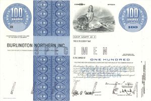 Burlington Northern Inc. - Specimen Stock Certificate