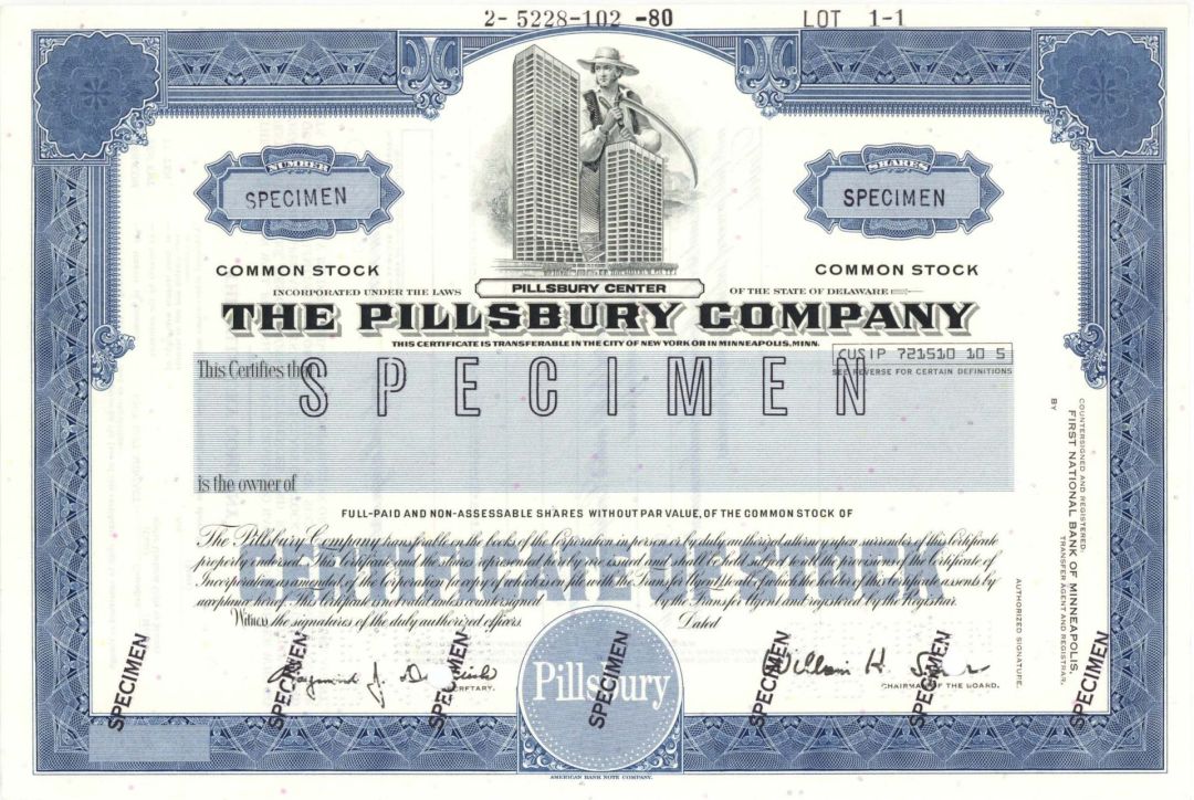 Pillsbury Co. - Specimen Stock Certificate