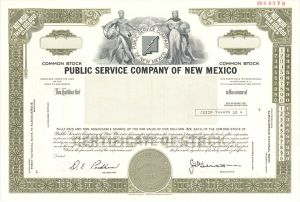 Public Service Company of New Mexico -  Specimen Stock Certificate