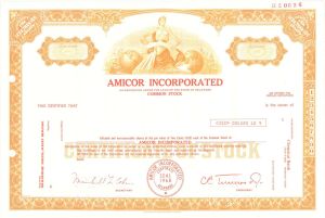 Amicor Incorp. - Specimen Stock Certificate