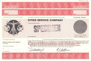 Cities Service Co. - Specimen Stock Certificate