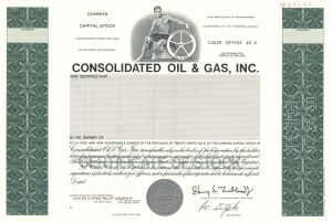 Consolidated Oil and Gas, Inc. - Specimen Stock Certificate