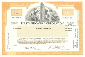 First Chicago Corp. - Specimen Stock Certificate