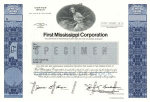 First Mississippi Corp. - Specimen Stock Certificate