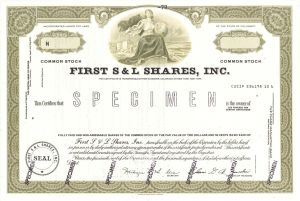 First S and L Shares, Inc. - Specimen Stock Certificate