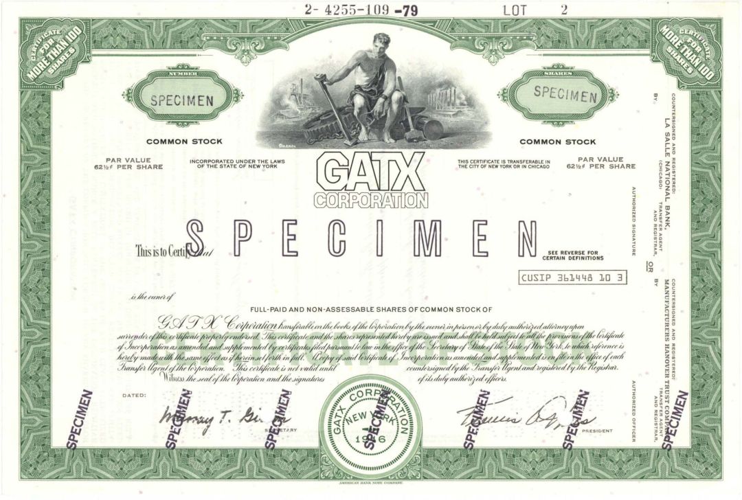 GATX Corp. - Specimen Stock Certificate