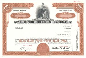 General Public Utilities Corp. - Specimen Stock Certificate