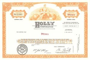 Holly Corp. - Specimen Stock Certificate