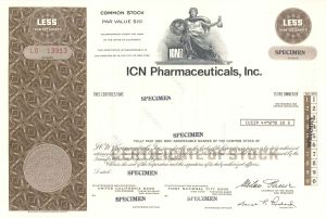 ICN Pharmaceuticals, Inc. - Specimen Stock Certificate