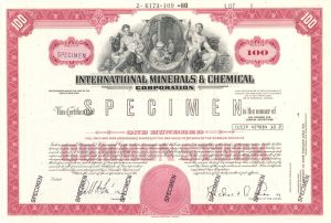 International Minerals and Chemical Corp. - Specimen Stock Certificate