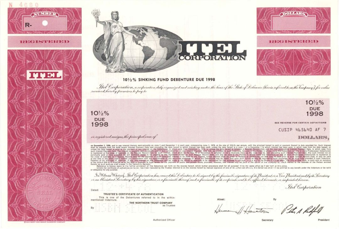 Itel Corp. - Specimen Bond