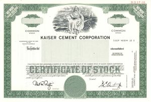 Kaiser Cement Corp. - Specimen Stock Certificate