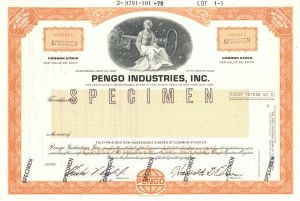 Pengo Industries, Inc. - Specimen Stock Certificate