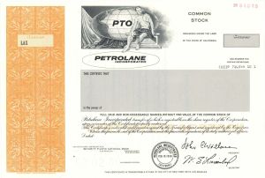 Petrolane Inc. - Specimen Stock Certificate