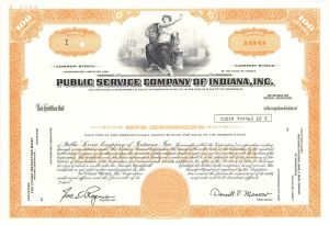 Public Service Co. of Indiana, Inc. - Specimen Stock Certificate