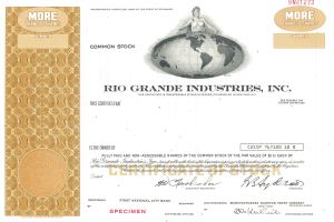 Rio Grande Industries, Inc. - Specimen Stock Certificate