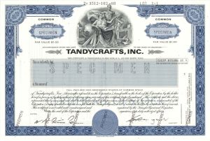 Tandycrafts, Inc. - Specimen Stock Certificate