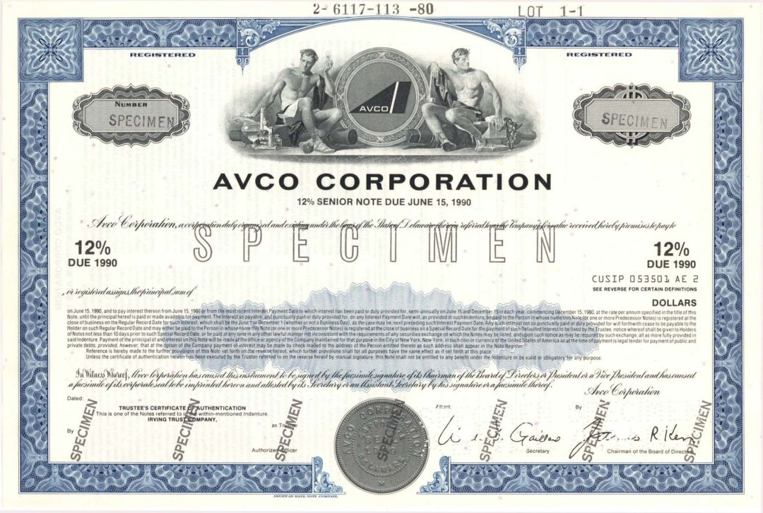 Avco Corp. -  Specimen Stock